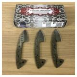 Lot Of 3 Custom Damascus Fixed Blade Knives 4.5"