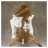 Brown - White Natural Goat Hide Rug 21"X31"