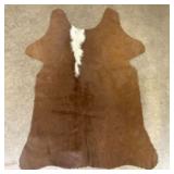 Brown - White Natural Goat Hide Rug 26"X36"