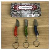 Lot Of 3 Damascus Fixed Blade Knives With Decorate