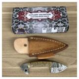 Custom Damascus Fixed Blade Fist Knife With Decora