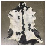 Black - White Natural Goat Hide Rug 31"X41"