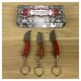 Lot Of 3 Damascus Fixed Blade Knives With Decorate