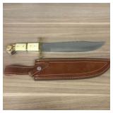 Custom Bowie Knife With Handle Made From Bone/Wood