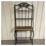 Modern Wooden and Wire Bakers Rack  -  15"x 30"x 6