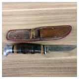 Vintage KA-BAR Knife With Leather Sheath 7"