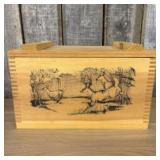 Vintage Evans Sports Wooden Ammunition Box from "T