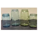 Lot Of 4 Assorted Mason Jars 3.5"X7"