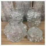 Lot Of 4 Antique Clear Goofus Glass Vases (Some Wi