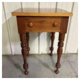 Antique Cherry One Drawer Side Table 19"X19"X29.5"