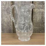 Crystal Cut Glass Style Pitcher 7"X10"