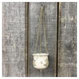 Vintage Hand Painted Porcelain Hanging Planter Wit