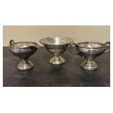 Lot Of Weighted Sterling Silver Three Piece Creame