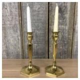 Pair Of Vintage Brass Taper Candlestick Holders 4"