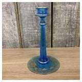 Vintage Fostoria No. 2324 Blue Glass Candlestick W