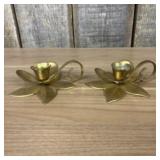 Vintage Brass Lotus Flower Candle Holders 5"X2"