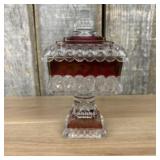 Ruby Red To Clear Wedding Compote Candy Dish 4.5"X