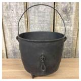 Antique Cast Iron Three Legged Pot 10"X9"