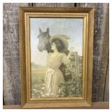 Print Of The Painting "A Country Beauty" By Artist