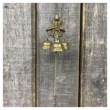 Vintage Solid Brass Triple Door Chime Or Shopkeepe