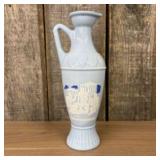 Vintage 1961 Jim Beam Blue Milk Glass Decanter Fea
