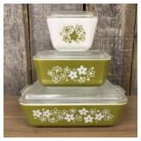 Vintage Pyrex Spring Blossom Refrigerator Dish Set