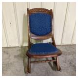 Antique Victorian-era Folding Rocking Chair, likel