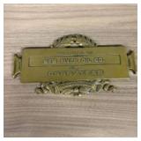 Vintage Brass Goodyear Recognition Plaque, present