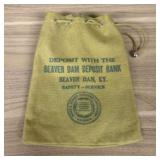 Vintage Canvas Money Bag from the Beaver Dam Depos