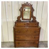 Antique Eastlake Victorian Walnut Dresser With Wis