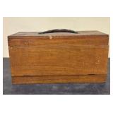 Antique Wooden Box - Chest With Latches 7"X16"X8"