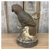 Antique Cast Iron Parrot Doorstop  -  7"x 12"x