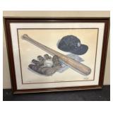 Framed, Limited-Edition Art Print Titled "Baseball