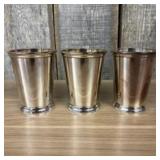 Set Of Silver Plated Mint Julep Cups 3"X4"
