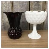 Lot Including Vintage Indiana Glass Pattern Milk G