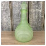 Vintage Frigidaire Green Satin Ribbed Glass Decant