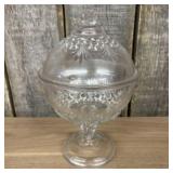 Early American Pressed Glass Covered Compote Dish