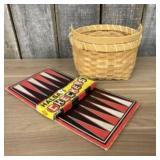 Halsam Checkers and Backgammon Game Boards, Basket