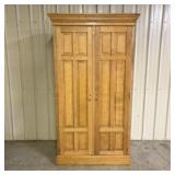 Antique Oak Paneled Armoire Or Wardrobe 17"X42"X84