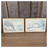 Currier - Ives "Canadian Winter Scene" And "Inn Sc