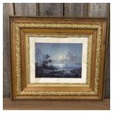 Wooden and Gilt Framed "Moonlit Cove" by Dalhart W