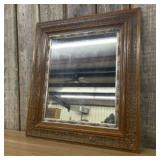 Vintage Ornately Carved Mirror in Wooden Frame  -