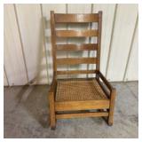 Antique Arts - Crafts Mission Oak Ladder Back Rock