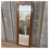Vintage Panel Mirror in Wooden Frame  -  10"x 34"