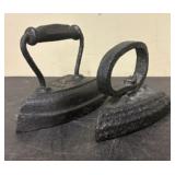 Pair Of Cast Iron Sad Irons - Flat Irons 6.5"X6"