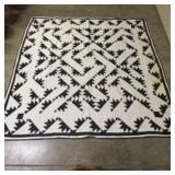 Black and White Quilt in "Cross Flight" Pattern