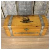 Vintage Cedar Clipper Ship Decorated Trinket Box 6
