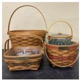 Lot Of 4 Longaberger Baskets 12"X 9"