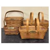 Lot Of 4 Longaberger Baskets 1980