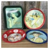 Lot Of 4 Assorted Metal Coca-Cola And George Washi